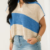 Stripe Sweater Vest | Blue Oatmeal