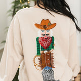 Beige Cowboy Nutcracker Sweatshirt | Queen Of Sparkles