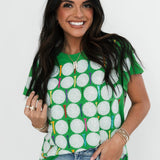 Green Golf Ball & Golf Tee T-shirt | Queen Of Sparkles