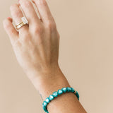 Heart Beaded Bracelet | Teal