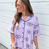 Lavender Evil Eye Pajama Top | Queen Of Sparkles