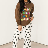 Polka Dot Wide Leg Jeans