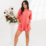 Hot Shot Tee Romper | Hibiscus