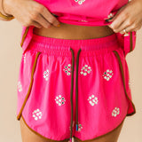Hot Pink Rhinestone Active Short | Queen Of Sparkles