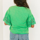 Flutter Sleeve Blouse | Green