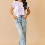 Lavender Jewel QOS Card Logo Tee | Queen Of Sparkles