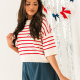 Sweet Stripe Sweater | Red