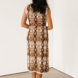 Snake Print Rainbow Trim Knit Midi Dress | Queen Of Sparkles