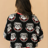 Licensed UGA Knit In Rhinestone Sport Stripe Sweater | Queen Of Sparkles