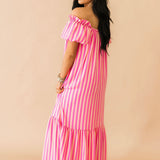 Clarice Maxi Dress | Pink Sangria Stripe