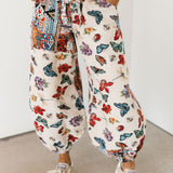 Jacquard Contrast Pant | Natural