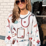 White Medical/Doctor Icon Sweatshirt | Queen Of Sparkles