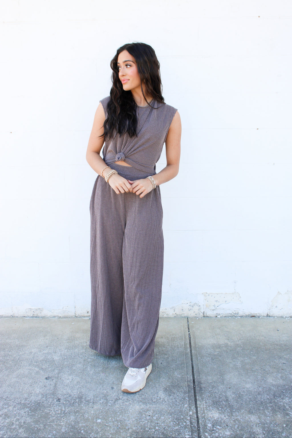 COOLER THAN ME JUMPSUIT | COFFEE