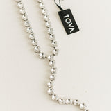 TOVA LA Necklace | Antique Silver Clear