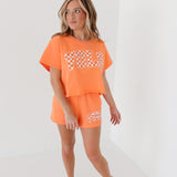 Orange Sequin 'VOLS' Word Shorts | Queen Of Sparkles