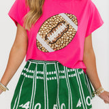 Pink Jeweled Football Tee | Queen Of Sparkles