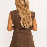 Born This Way Belted Mini Dress | Brown