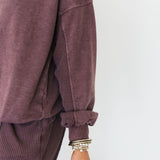 Mixed Textures Crewneck | Washed Cherry