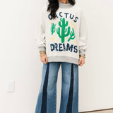 'Cactus Dreams' Mock Neck Sweatshirt