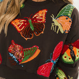 Brown & Neon Butterfly Sweatshirt | Queen Of Sparkles