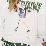 Grey 'Touchdown' Football Player Sweatshirt | Queen Of Sparkles