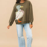 Hunter Green Plaid Duck Sweatshirt | Queen Of Sparkles