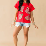 Red Gingham Watermelon Tee | Queen Of Sparkles