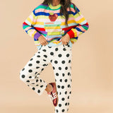 Multi Stripe School Books & Apple Sweater | Queen Of Sparkles