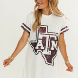 Licensed Texas A&M Oversized Mascot Tee Dress | Queen Of Sparkles