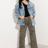 Mali Wide Leg Jeans | Leopard Print
