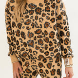 Tan, Brown & Black Leopard Mock Neck Sweatshirt | Queen Of Sparkles