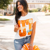Licensed Tennessee Metallic Word With Icons Tee | Queen Of Sparkles