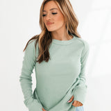 Honey B Crew Neck Top | Iceberg Green