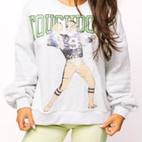 Grey 'Touchdown' Football Player Sweatshirt | Queen Of Sparkles