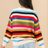 Multi Striped QOS Card Logo Sweater | Queen Of Sparkles