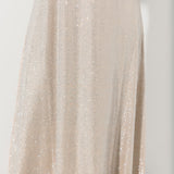 Beige Full Rhinestone Active Midi Dress | Queen Of Sparkles