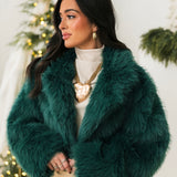 Paris Cropped Fur Coat | Uncut Emerald