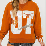 Licensed Texas Metallic Word With Icons Sweatshirt | Queen Of Sparkles