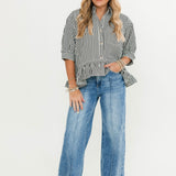 Camille Stripe Top | Black