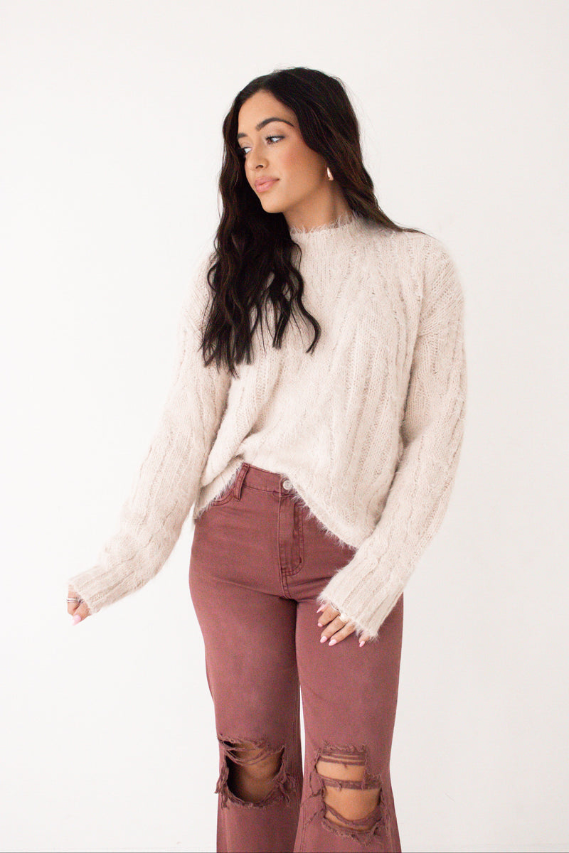 STAY THE COURSE SWEATER | ALMOND