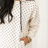 Polka Dot Hoodie | Ivory & Black