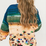 Full Beach Scene Sweatshirt | Queen Of Sparkles