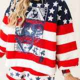 USA Star & Stripe QOS Card Logo Sweatshirt | Queen Of Sparkles