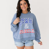 Blue "Stars And Sparkles" Sweatshirt | Queen Of Sparkles