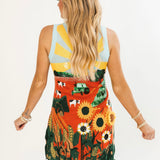 Multi Farm With Knit Sunflowers Tank Dress | Queen Of Sparkles