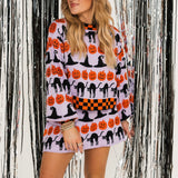 Checker Trim Halloween Icon Sweater | Queen Of Sparkles