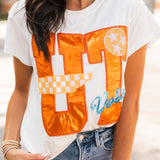 Licensed Tennessee Metallic Word With Icons Tee | Queen Of Sparkles