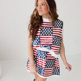 Full Sequin Stars & Stripes Sweater Vest | Queen Of Sparkles