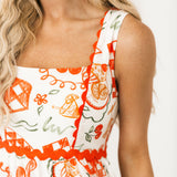 Tropical Oasis Midi Dress | Red