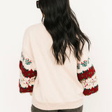 Beige Christmas Cardinals Under Mistletoe Sweatshirt | Queen of Sparkles